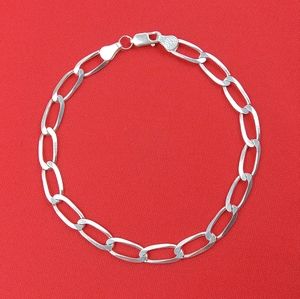 Fine Sterling‎ Silver 925 Bracelet  Chain Fashion Mens Jewelry